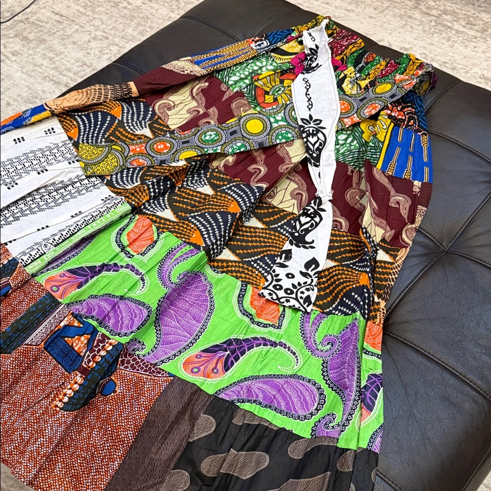 Boho Patchwork Maxi Skirt - Multicolor - Picture 3 of 3